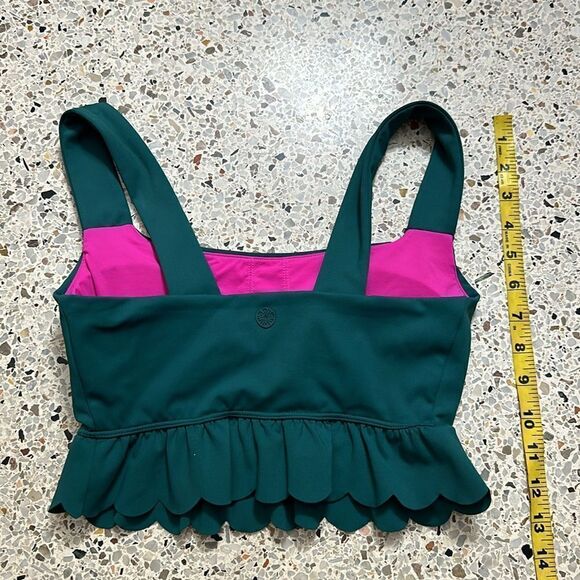 Lilly Pulitzer Luisa scalloped sports bra UPF 50 green XS - Picture 6 of 7